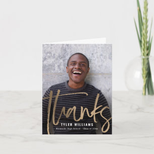 Shiny Strokes Modern Graduation Thank You Card