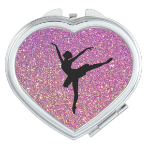 Shiny,Structure,Ballerina,Dance,Girly Compact Mirror