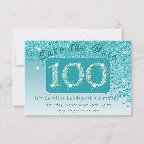 Shiny Teal Blue Glitter for 100th Birthday