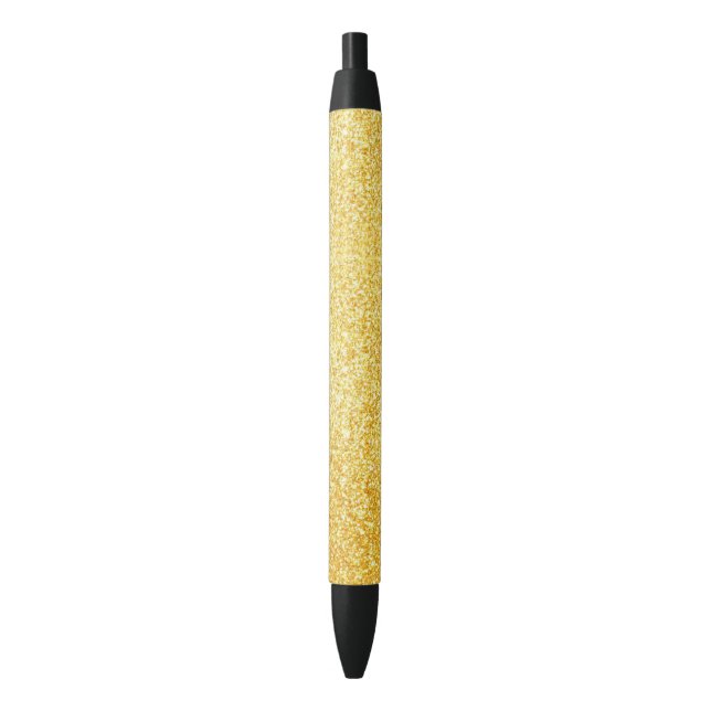 Shiny Template Gold Glitter Modern Elegant Black Pen (Front Vertical)