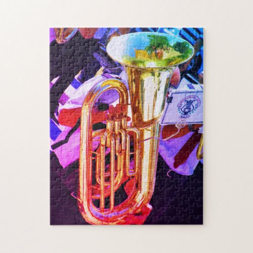 Shiny Tenor Tuba Musical Instruments Brass Band  Jigsaw Puzzle