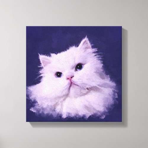 Shiny _ the white Persian cat Canvas Print