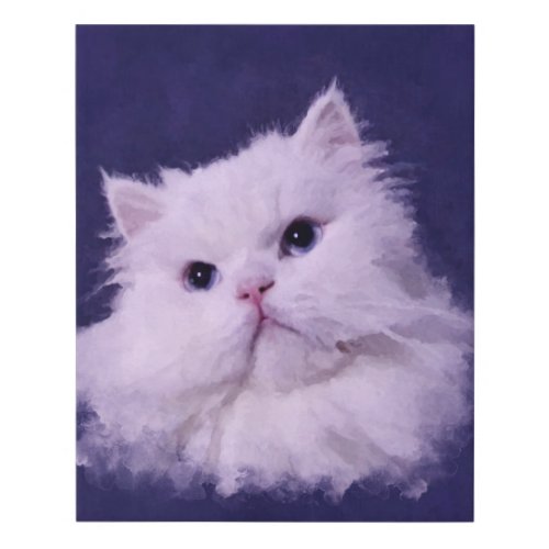 Shiny _ the white Persian cat Faux Canvas Print