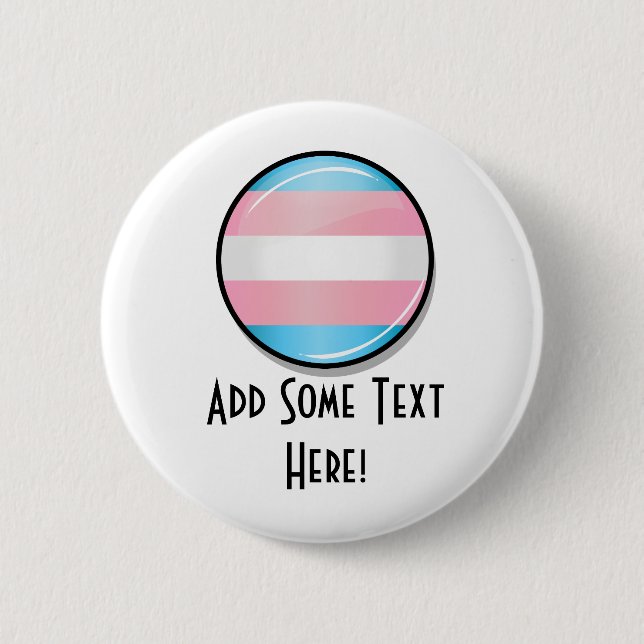 Shiny Transgender Pride Flag Button (Front)