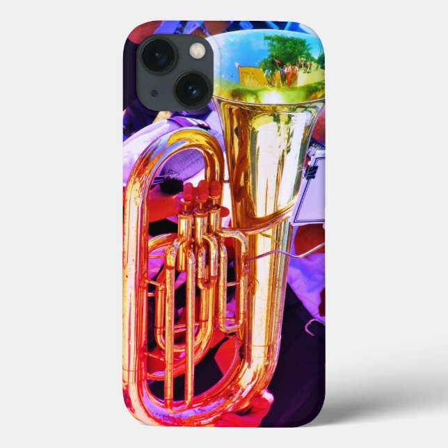 Shiny Tuba Slanted Perspective Brass Band Case-Mate iPhone Case (Back)