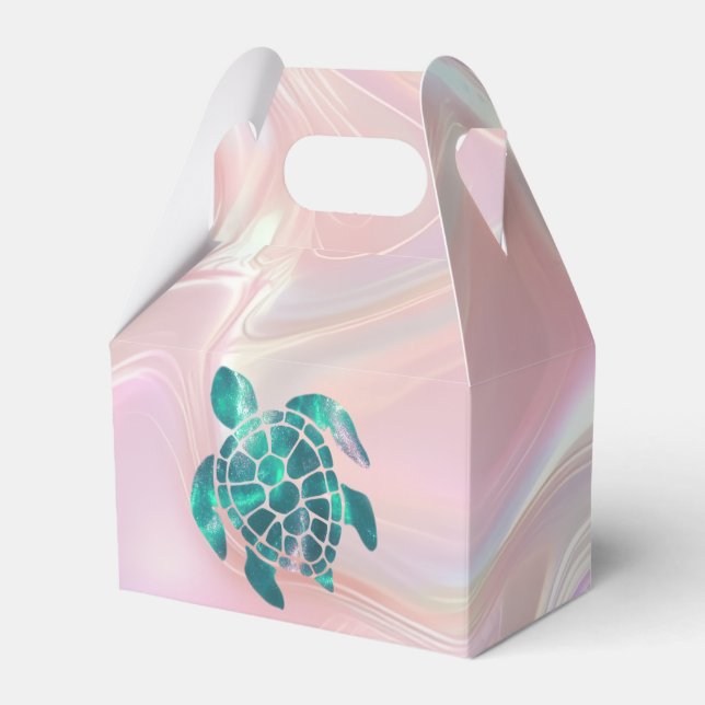 Shiny turtle  favor boxes (Front Side)