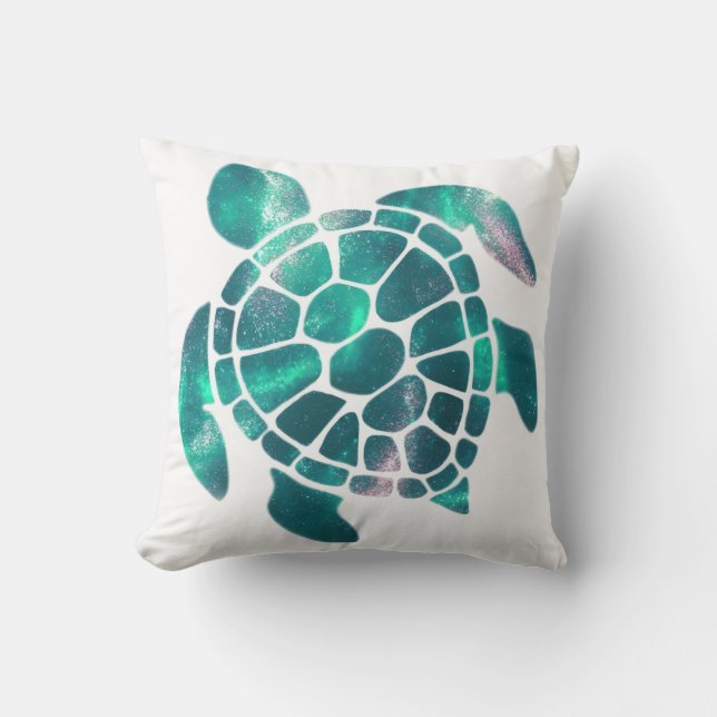 Shiny turtle  throw pillow (Front)