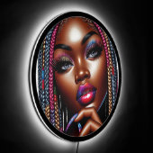 Shiny Urban Hip Hop Melanin Chic LED Sign (Angle)