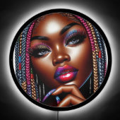 Shiny Urban Hip Hop Melanin Chic LED Sign (Front)