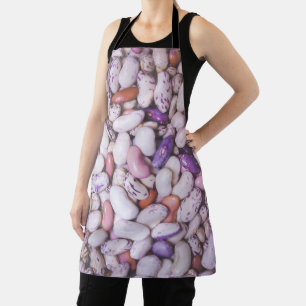 Shiny white and purple cool beans apron