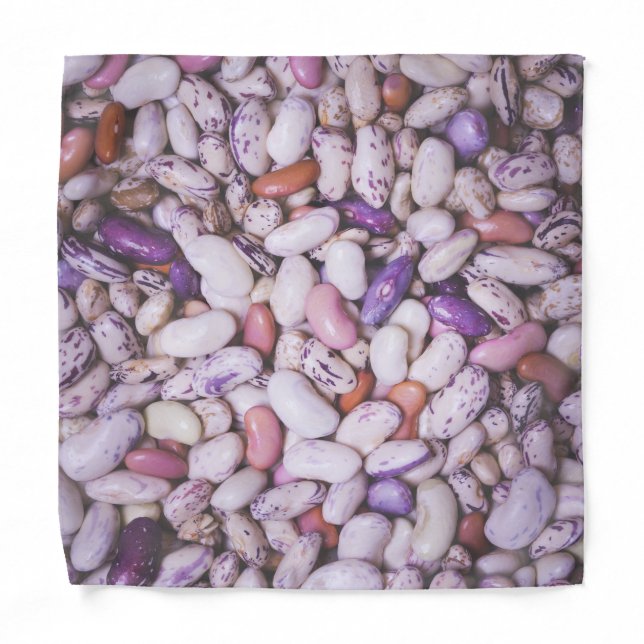 Shiny white and purple cool beans bandana (Front)