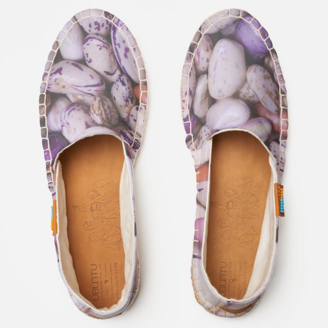 Shiny white and purple cool beans espadrilles (Front)