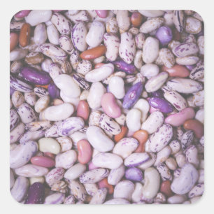 Shiny white and purple cool beans square sticker