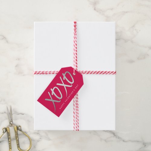 Shiny XOXO EDITABLE COLOR Valentines Day Gift Tags