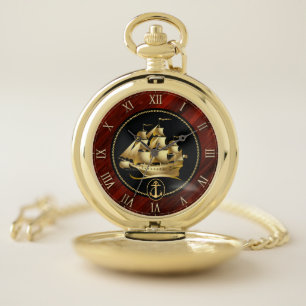Ship 3 & Numeral Options Pocket Watch