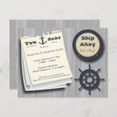 Ship Ahoy Girl Or Boy Nautical Baby Shower Invite (Front/Back)