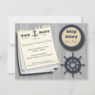 Ship Ahoy Girl Or Boy Nautical Baby Shower Invite