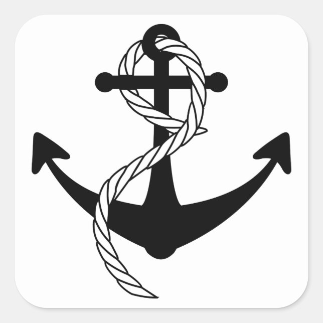 Ship Anchor Square Sticker (Front)