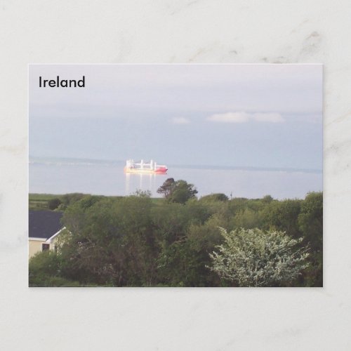 Ship anchored at Tralee Bay Co Kerry Ireland Postcard