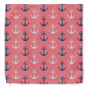 Ship Anchors on Rose Bandana