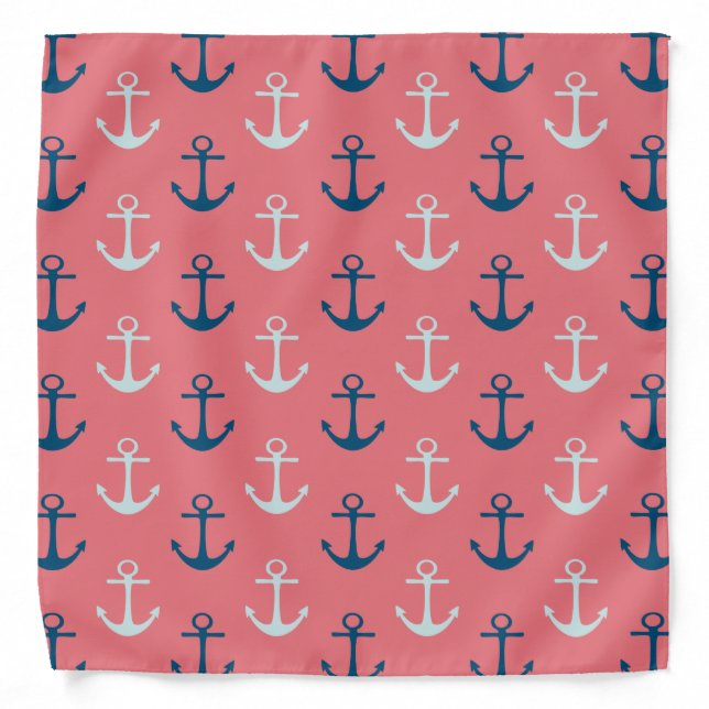 Ship Anchors on Rose Bandana (Front)