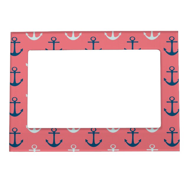 Ship Anchors on Rose Magnetic Picture Frame (Front)