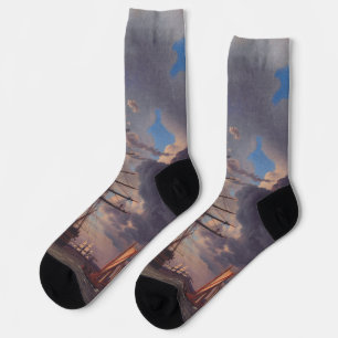 Ship and a Frigate at Anchor  Socks