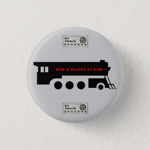 Ship and Travel By Railroad Keychain Button