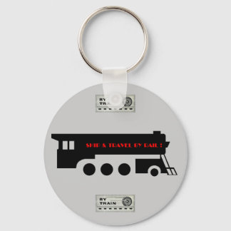 Ship and Travel By Railroad Train Keychain