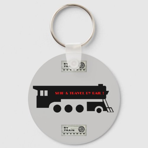 Ship and Travel By Railroad Train Keychain