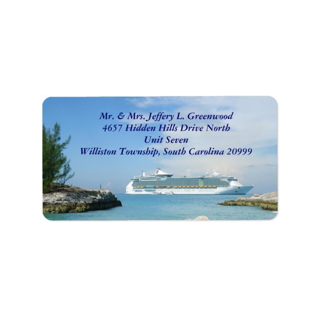 Ship at CocoCay Address Labels (Front)