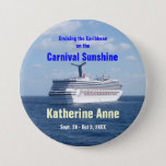 Ship At Sea Cruise Name Badge Pinback Button at Zazzle