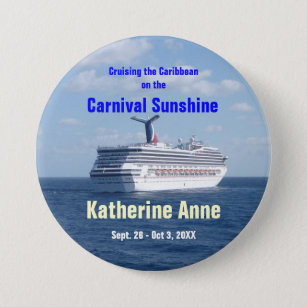 Ship at Sea Cruise Name Badge Pinback Button
