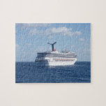Ship at Sea Jigsaw Puzzle<br><div class="desc">A cruise ship sailing on the Atlantic Ocean, under a canopy of blue and white</div>