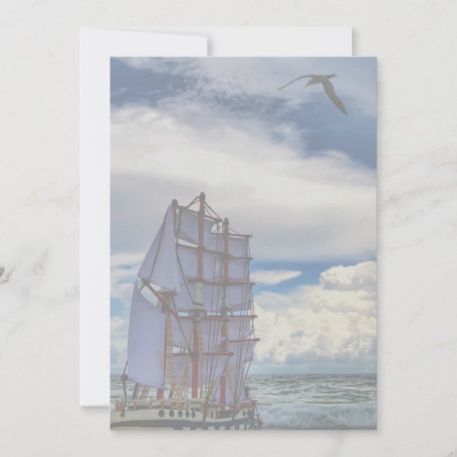 Ship at Sea - Lower Opacity Invitation (Front)