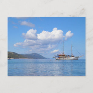 Ship at the Coast of Hvar, Croatia Postcard