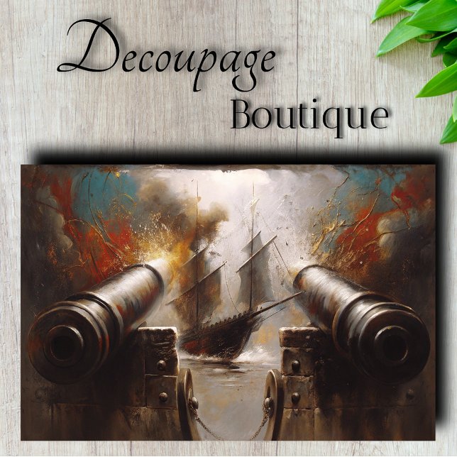 Ship Battle Cannons Decoupage Tissue Paper (Ship Battle Cannons Decoupage Tissue Paper)