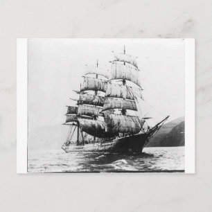 Ship - Black and White Postcard