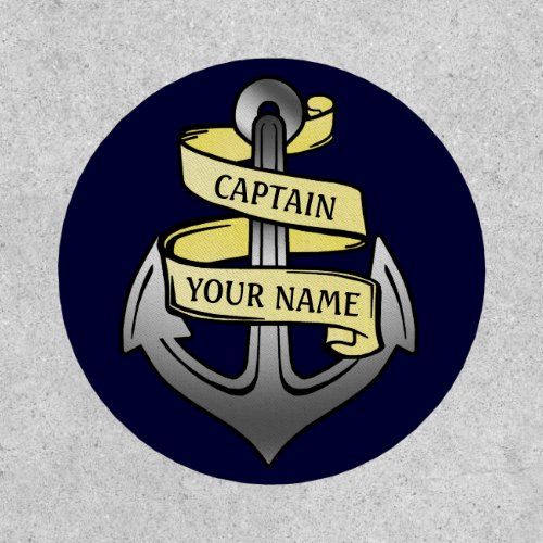 Ship Boat Captain Anchor Nautical Sea Custom Name Patch