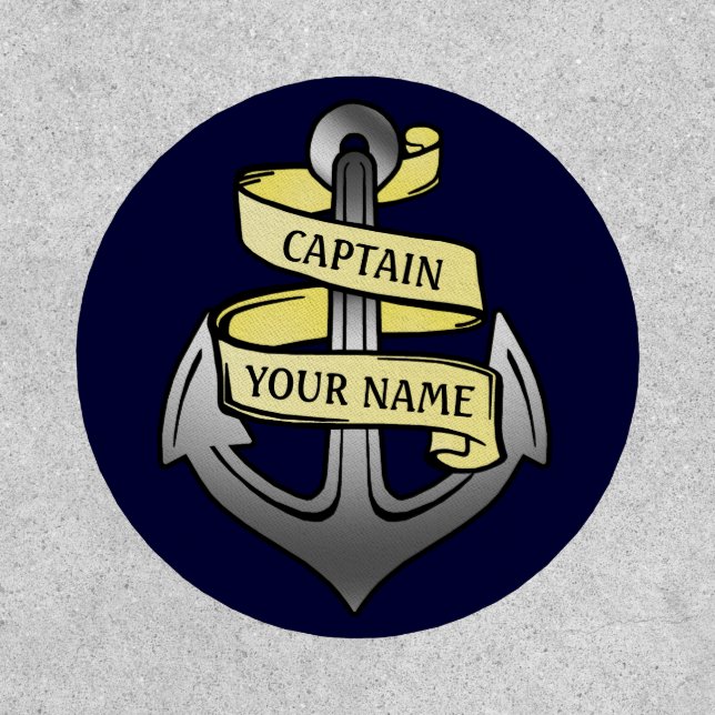 Ship Boat Captain Anchor Nautical Sea Custom Name Patch (Front)