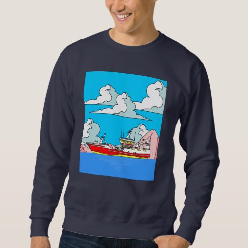 Ship Boat Retro Style Nature Sweatshirt