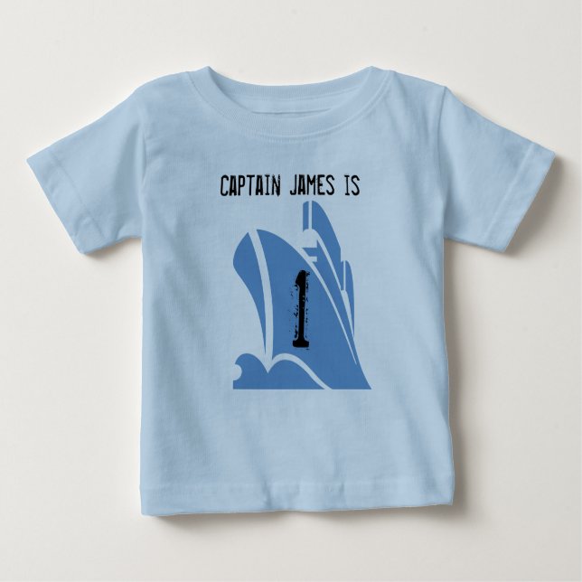 Ship Captain Customizable 1st Birthday Tshirt (Front)