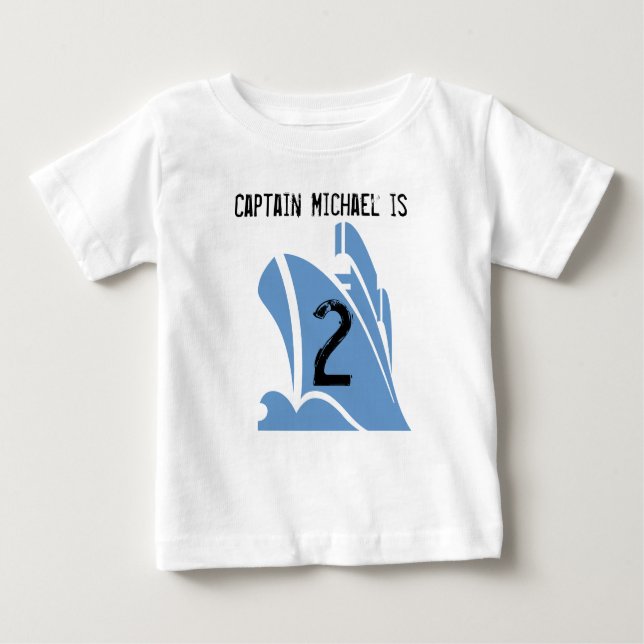 Ship Captain Customizable 2nd Birthday Tshirt (Front)