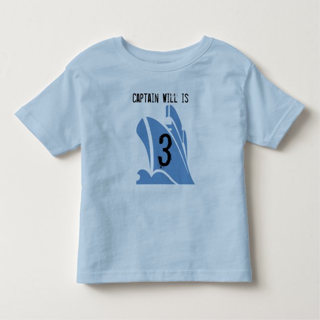Ship Captain Customizable 3rd Birthday Tshirt (Front)