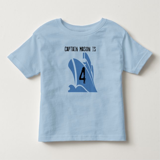 Ship Captain Customizable 4th Birthday Tshirt (Front)