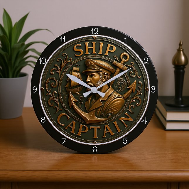 Ship Captain Nautical Anchor  Large Clock (Creator Uploaded)