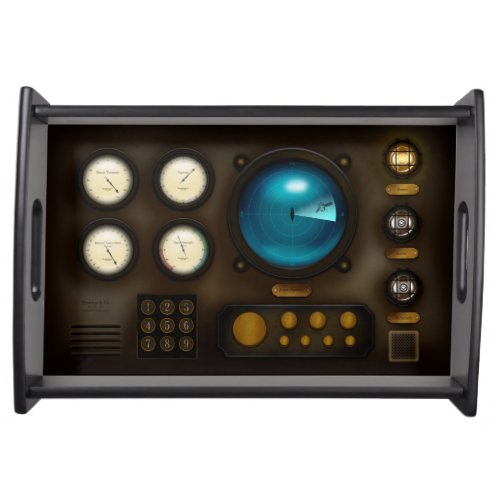 Ship Control Panel Retro_Inspired Grunge Steampunk Serving Tray