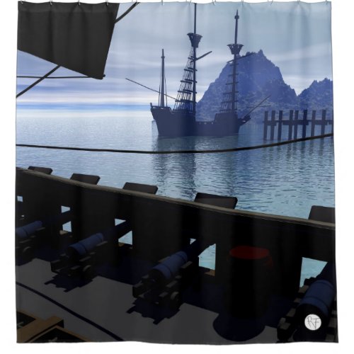 Ship Deck Shower Curtain