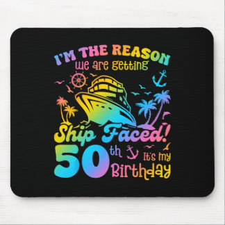 Ship Faced It's My 50th Birthday Cruising Ship Tri Mouse Pad