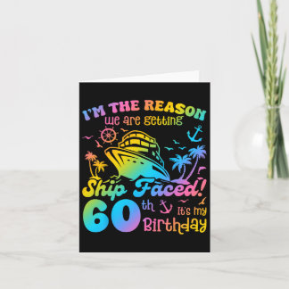 Ship Faced It's My 60th Birthday Cruising Ship Tri Card